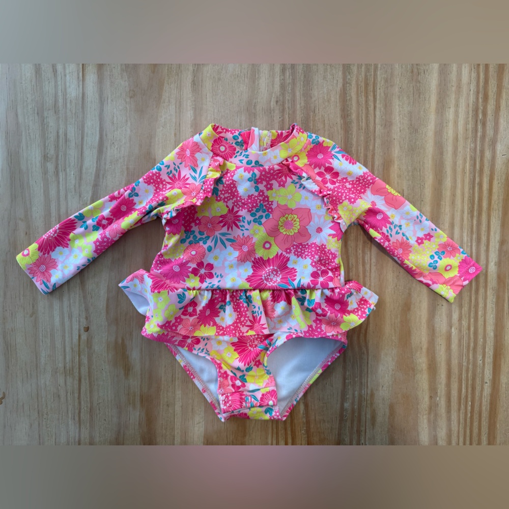 Betsey Johnson Pink and Yellow One Piece Swimwear